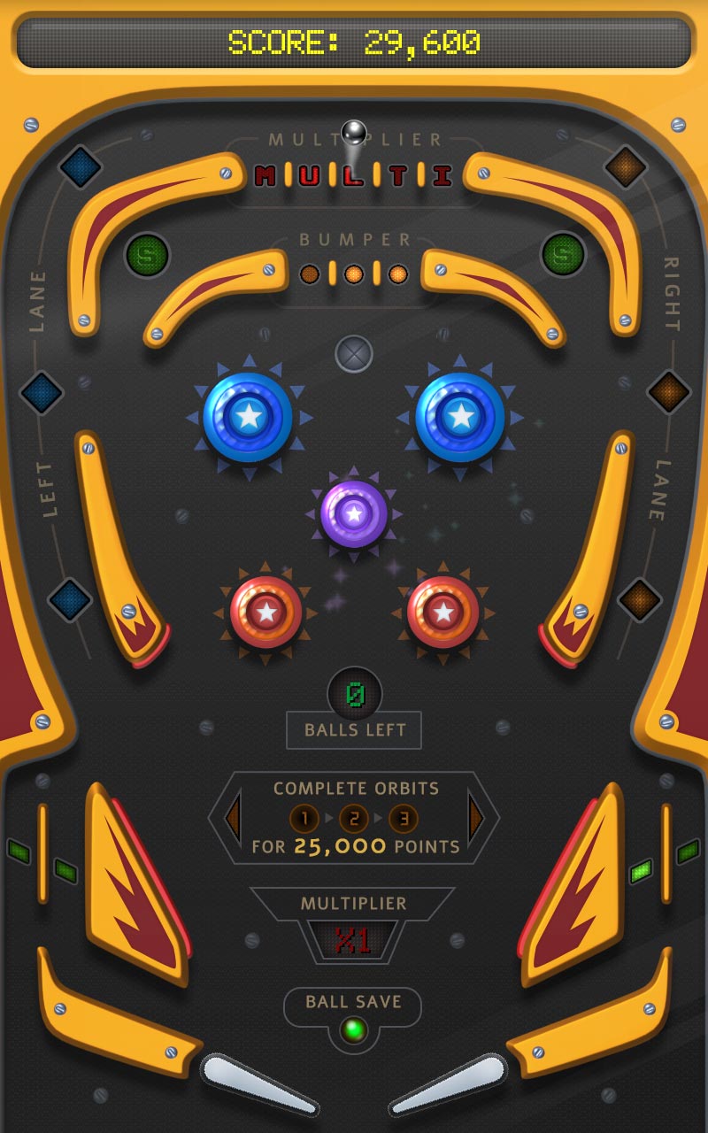 Placeholder for portrait gameplay screenshot of the pinball prototype