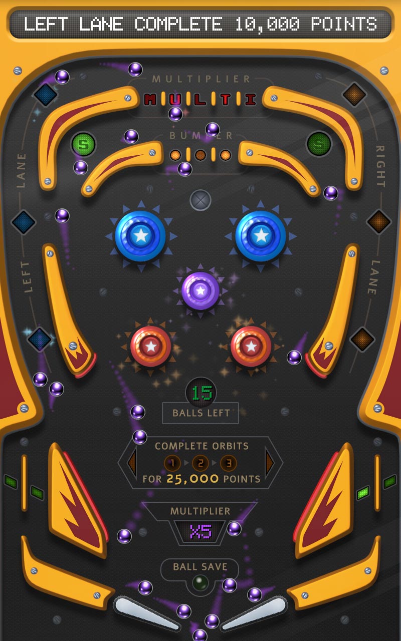 Placeholder for pinball score, jackpot, multiplier, and game state UI