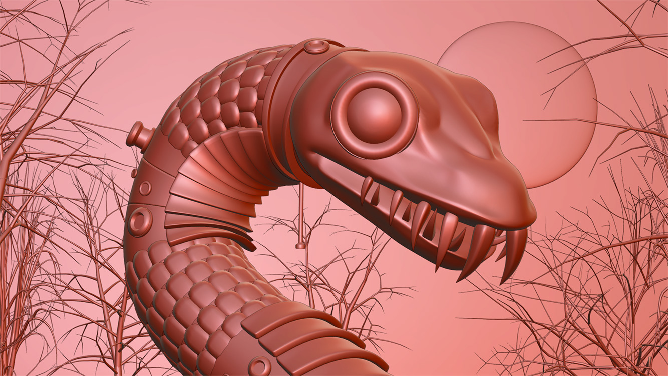 Close-ups and early iterations of the biomechanical snake design