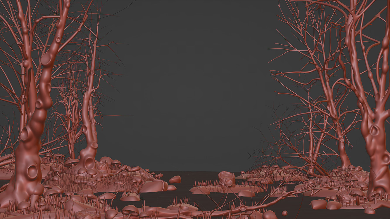 Clay render or environment-only render without the snake