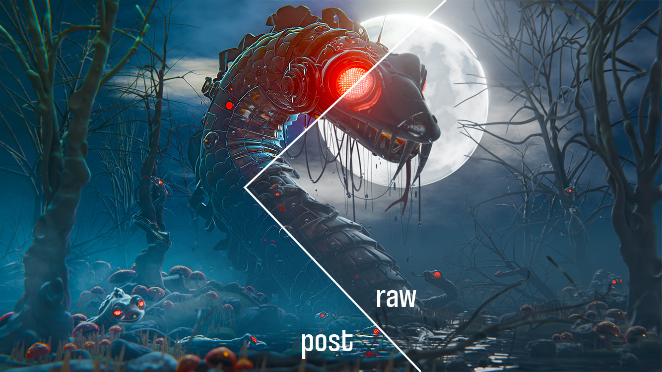 Early render versus final comparison or iteration timeline