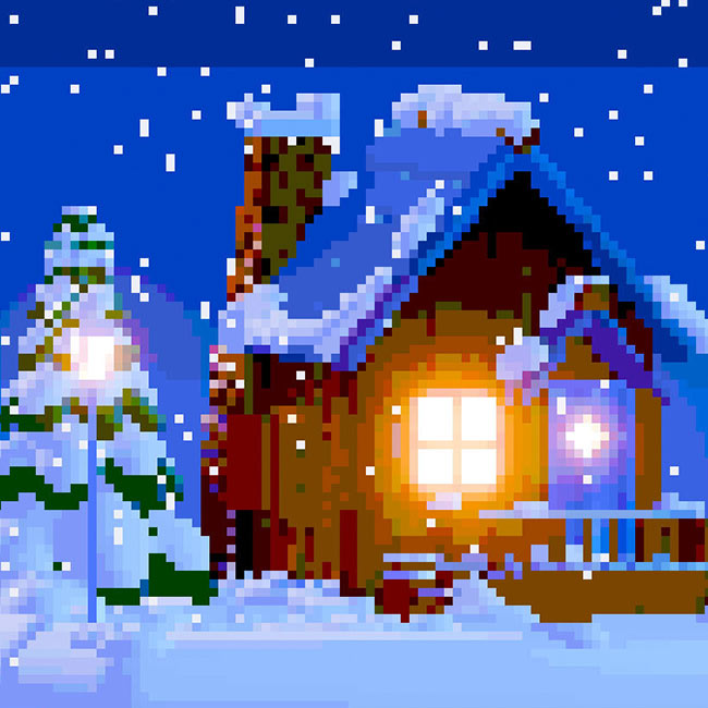 Snow Hut Pixel Animation