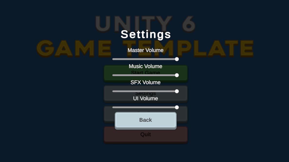 Screenshot collage of main menu, settings, gameplay, pause, victory, and game over